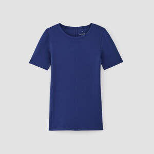 Everlane Women's Luxe Rib Crew Neck T-Shirt in Dark Blue, Size Small